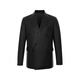 SATCHI suit collar double-breasted solid color business casual British style soft and comfortable leather jacket men's black black one size 48