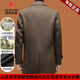 International Milan mid-length cashmere wool coat for men with removable white goose down lining, middle-aged business double-sided wool coat for men, double-breasted - black cashmere + sheep wool fabric, thickened XL 180 size - recommended 130-155 Jin Jin is equal to 0.5 kg