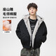 VUUG cotton jacket men's American fur collar mountain carving jacket casual Korean style fashion warm cotton jacket black S