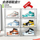 Shijanu transparent acrylic shoe box storage box shoe display rack AJ sneaker shoe cabinet dust-proof magnetic suction can be stacked with plastic side opening fully transparent shoe box 4 pieces 36x27.5x21cm