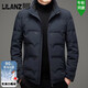 LILANZ White Goose Down Down Jacket Men's Short Lightweight Warm Stand Collar Winter Casual Jacket Middle-aged Jacket Black M 170