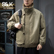 Baleno S&K American retro double-sided warm cotton coat for men in winter lapel mountain carving workwear windproof jacket for men Cocoa XL