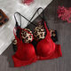 Triumph Zodiac Year Bra Set Women's Red Small Breast Push Up Thickened 2026 Beautiful Back Sexy Front Button Bra Set Retro Red Set 80A 36