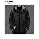 LILANZ winter high-end white duck down hooded jacket for young men fashionable versatile warm down jacket men casual thickened black 6907 removable liner 14XL (195)