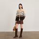 Eifini (eifini) Eifini Korean retro relaxed sweater jacquard loose knitted cardigan 2025 winter new women's beige M