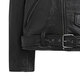 COACH Solid Color Glossy Cuban Collar Zip Closure Leather Jacket Men's Black Black M
