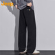 JEEP Jeep casual pants men's autumn and winter thickened straight sweatpants twill warm long pants men's navy blue L