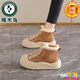 Woodpecker Lamb Down Genuine Leather Snow Boots Women's 2025 Winter High Top Sports Bread Shoes Plus Velvet Warm Birkenstock Cotton Shoes Mocha Brown 37