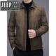 JEEP SPIRIT Light Luxury Knitted Lapel Lightweight Down Jacket Men's 2025 Winter Business Casual 90 White Duck Down Warm Jacket Brown 2XL 185