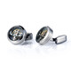 Cuff Tourbillon Cufflinks Moving Movement Gear Cuff Pins Men's Formal French Shirt Cuff Buttons Gift Box Silver (Original) 20mm