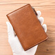 OTHER/Other card holder men's ultra-thin multi-card slot large-capacity ID storage coin purse driver's license card holder compact bank card holder brown