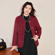 MsShe Xiaoxiangfeng bright silk tweed plus size women's 2025 winter wear fat mm new Chinese style buckle jacket Persian red ready stock 2XL