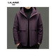 LILANZ high-end white duck down short hooded jacket for men winter fashion trend thickened warm down jacket for men purple 28709 14XL (180)