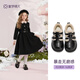 Tongmeng Sunny Girls' Small Leather Shoes 2025 Winter New Children's Princess Shoes Black Loafers Plus Velvet Warm Fashion Shoes 30 Sizes