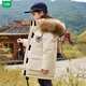 Wooden house children's down jackets for boys and girls medium and long 2026 new winter jackets for men and women, medium and large children, warm jackets, graphite black, same style for men and women, 180 cm 105-120Jin Jin is equal to 0.5 kg