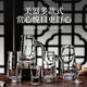 Fantasy white wine glass set, hotel two-liang wine container, one-cup wine set, spirit glass, 6 pots, 6 cups, round stand, 150ml wine dispenser with handle, 10ml Qinglian cup