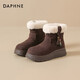 DAPHNE Daphne snow boots women's boots new women's boots thick sole plus velvet warm short boots cotton boots brown plus velvet heel height 5cm 35 (225mm) standard size