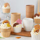 Yusenyi high temperature resistant kraft paper muffin cup baking tool rolled edge muffin paper cup top hat resistant to baking paper tray original color 50 pieces