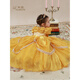 TRURXUYE Chuxu Girls Autumn and Winter Retro Embroidery Palace Style Belle Princess Dress Puff Sleeve Birthday Dress Performance Dress Playful Belle Princess Dress 100 Sizes