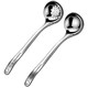 YANG BO EXTRA EAR food grade 316 stainless steel soup spoon colander household drinking soup spoon thickened long handle hot pot spoon kitchen serving spoon wooden 316 small hot pot soup spoon + colander