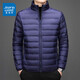 Jeanswest down jacket men's 2025 spring and autumn new high-end stand-up collar business casual men's warm jacket top YR911 Gray M