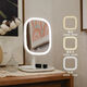 Strictly Selected Domestic Products LED Makeup Mirror with Light Girls Bedroom Dressing Table Student Dormitory Desktop Portable Makeup Mirror Touch-up Mirror Frost White Lighted Model/Three-Color Stepless Dimming + Mirror