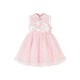 Mini Bala Girls Skirt Children's New Chinese Style Stand Collar Splicing Mesh Dress New Year's Eve Wear 2026 Spring New Year Pink 60045 120