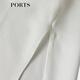PORTS Women's 2026 Spring and Summer New Simple Milk White Ribbon Style Silk Shirt Milk White XS (2)