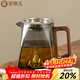Gold inlaid jade glass fair cup, high borosilicate stainless steel tea filter electric ceramic stove, available wooden handle Kung Fu tea set accessories Shanlan wooden handle glass fair cup