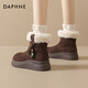 DAPHNE Daphne snow boots women's boots new women's boots thick sole plus velvet warm short boots cotton boots brown plus velvet heel height 5cm 35 (225mm) standard size