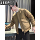 JEEP SPIRIT otoño e invierno nuevo estilo hermoso cuello de béisbol ropa de trabajo algodón tendencia de la moda masculina chaqueta versátil de color sólido simple negro M (recomendado 90-110 Jin Jin equivale a 0,5 kg)