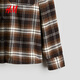 H&M children's clothing children's boys' shirt spring new plaid shirt cotton flannel jacket style shirt 1294610 brown/plaid 165 165/84 (13-14Y)