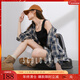 Sancai 2025 autumn new plaid shirt loose mid-length shirt cardigan lapel casual retro M navy plaid S 155/80A