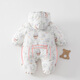 Wua wua baby jumpsuit cotton padded clothes thickened windproof baby clothes newborn warm winter clothes going out New Year clothes Christmas tree 180g quilted suitable for under 13 59cm 1-3 months weight 8-12Jin Jin is equal to 0.5 kg