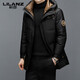 LILANZ men's mid-length down jacket winter high-end brand white duck down hooded fashionable men's jacket khaki M
