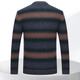 Bosssunwen 100% sheep wool new spring style skin-friendly breathable contrast jacquard men's long-sleeved round neck cardigan gray striped M