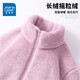 Jeanswest 2025 New Winter Stand Collar Jacket Women's Small Fleece Liner Double-sided Brushed Polar Fleece Casual Top Taro Purple XL