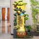 Waterscape gathering treasure basin flowing water ornaments circulating water feng shui wheel office living room floor-standing wealth-enhancing water curtain opening gift decoration 9136 small size 118CM high with lights and fog