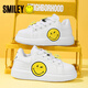 SMILEY2025 new versatile white shoes children's sneakers boys and girls sports shoes white 31 inner length 20.0cm