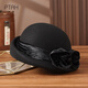Buta autumn and winter woolen hat small top hat British retro ins style woolen beret stereotyped hat temperament retro hat black