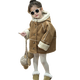 Disney children's fleece coat winter style for boys and girls baby suede thickened fur all-in-one coat little girl winter coat khaki 90 cm