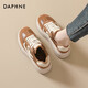 DAPHNE Daphne thick-soled plus velvet sneakers for women winter new retro all-match heightening sports and leisure platform shoes for women camel plus velvet heel height 6.5cm 38 (240mm) standard size
