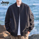 JEEP SPIRIT Jeep American Flight Jacket Men's Spring Trendy Loose Casual Workwear Jacket Men's Black M