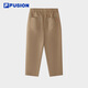 FILA FUSION Zhang Hao's same style FILA trendy brand woven trousers for men 2026 spring and new year fashion straight pants Shiyan Brown-BN S 165/76A/S