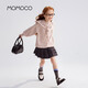 Mami Maka (MOMOCO) children's clothing girls' knitted sweater 2026 spring style medium and large children's fashionable woolen cardigan pink 110