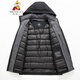Scarecrow Fat Brother 2025 Winter New Men's Removable Liner Down Jacket Plus Size Fashion Casual Stand Collar Black 3XL 190