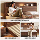 Harmony Home Bed Medieval Style Solid Wood Bed Black Walnut Double Bed Nordic Modern Simple Bedside Storage Bedroom King Bed Stand Rib Strip Dovetail Bed Board 1.2*2 Meters