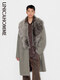 UNICA HOMME detachable fur one-collar wool tweed lapel coat amber beige coat S ready for delivery within 48 hours