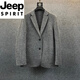 JEEP SPIRIT New Business Casual Suit Jacket Men's Autumn and Winter New Trendy Fashion Versatile British Suit Collar Jacket Gray XL