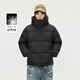 GOLFCROSS90 white duck down simple letter printed loose warm hooded down jacket jacket for men and women, black XL